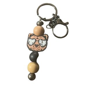 Mama bear silicone beads keychain ￼‎